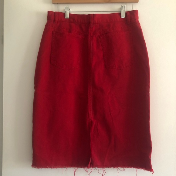 High-waisted Denim Pencil Skirt - Picture 2 of 5